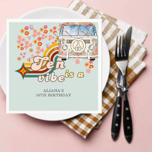 Groovy Ten is a vibe daisy Van 10th birthday Napkins