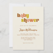 Groovy Terracotta Peach Cute Boho Baby Shower Invitation (Front)