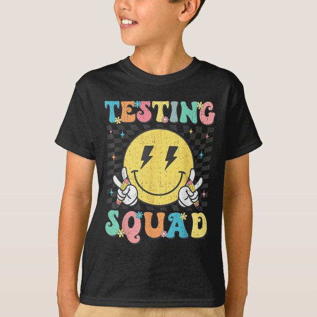 Groovy Test Day Testing Squad Motivation Teacher S T-Shirt (Front)