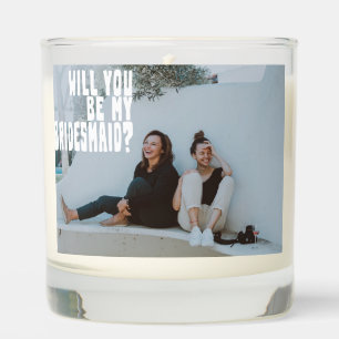 Groovy Text Overlay Bridesmaid Photo Proposal Scented Candle
