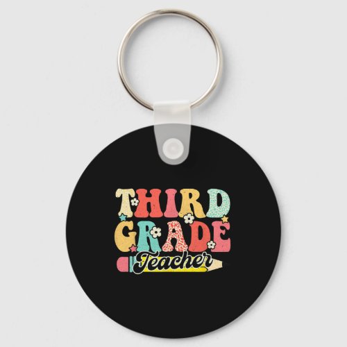 Groovy Third Grade Teacher First Day 3rd Grade  Keychain