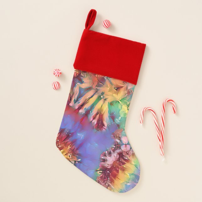 Groovy Tie Dye Christmas Stocking (Front)