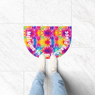 Groovy Tie Dye Customizable Doormat