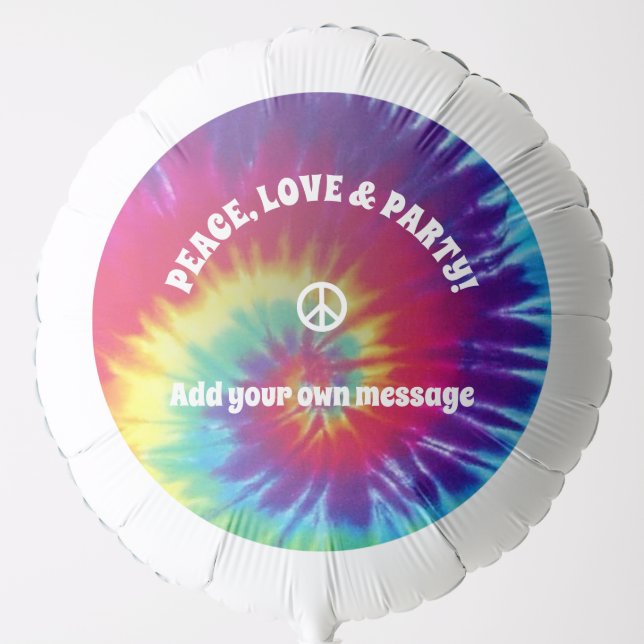 Groovy Tie Dye Hippie Balloon (Front)