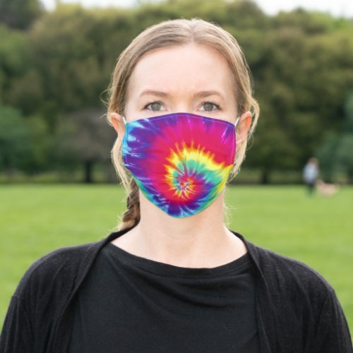 Groovy Tie Dye Hippie Batik Adult Cloth Face Mask