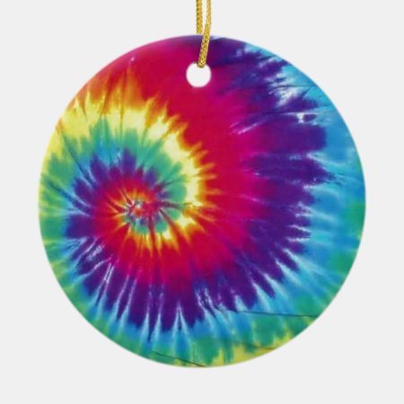 Groovy Tie Dye Hippie Style Ceramic Ornament
