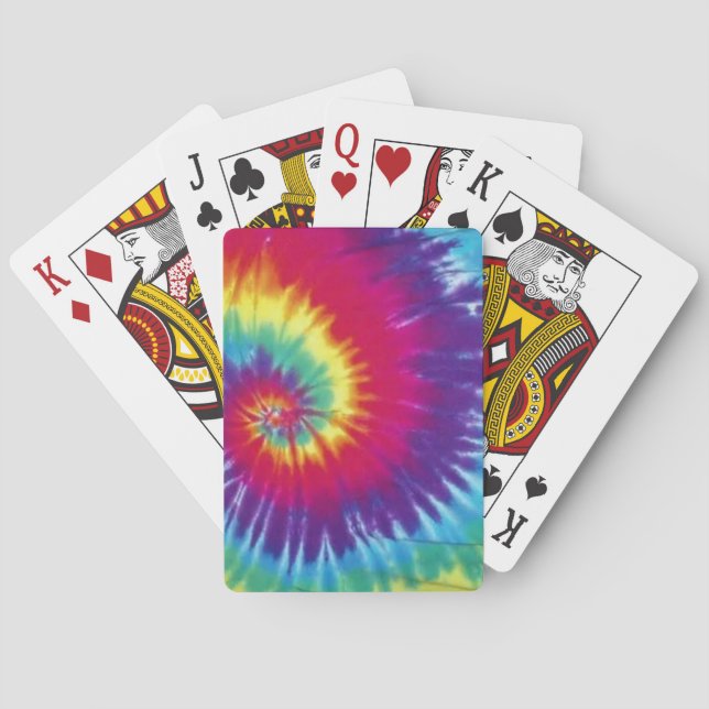 Groovy Tie Dye Hippie Style Playing Cards (Back)