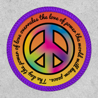 Groovy Tie Dye Peace Symbol Custom Quote Patch