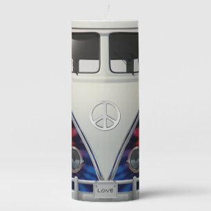 Groovy Tie Dye Retro Hippie Bus Pillar Candle