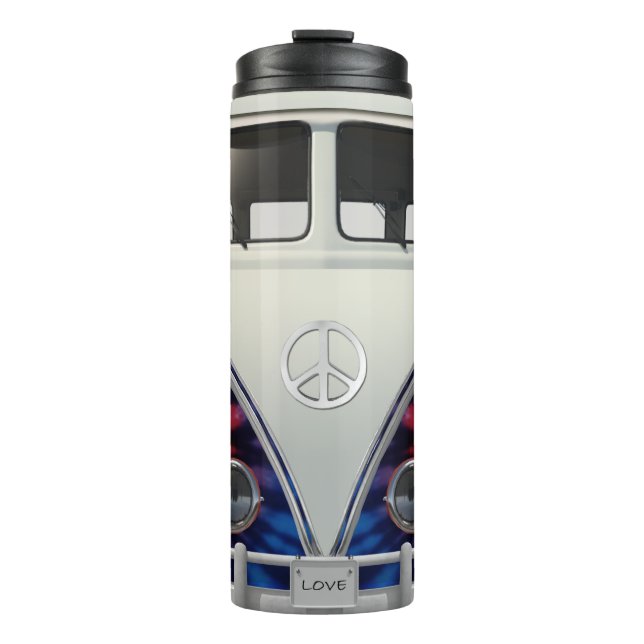 Groovy Tie Dye Retro Hippie Bus Thermal Tumbler (Front)