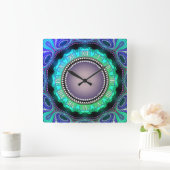 Groovy Time Aqua Green Purple Wall Clock (Home)
