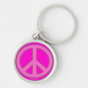 GROOVY TIMZ PEACE KEYCHAINS - PINK GIFTS - FUN