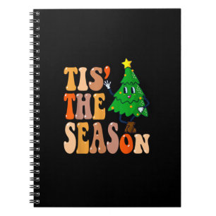 Groovy Tis The Season Christmas Pine Tree Notebook