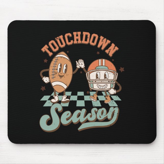 Groovy Touchdown Season Footbyll Lightning Bolt Ga Mouse Pad (Front)