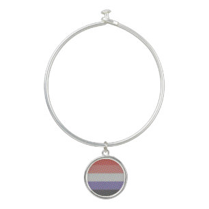 Groovy Trippy Abstract Cupioromantic Pride Flag Bangle Bracelet