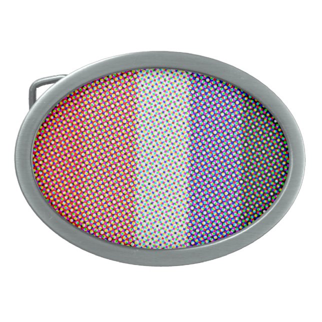 Groovy Trippy Abstract Cupioromantic Pride Flag Belt Buckle (Front)