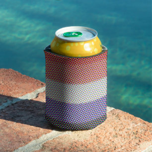Groovy Trippy Abstract Cupioromantic Pride Flag Can Cooler