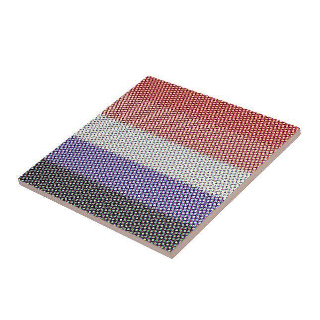 Groovy Trippy Abstract Cupioromantic Pride Flag Ceramic Tile (Side)