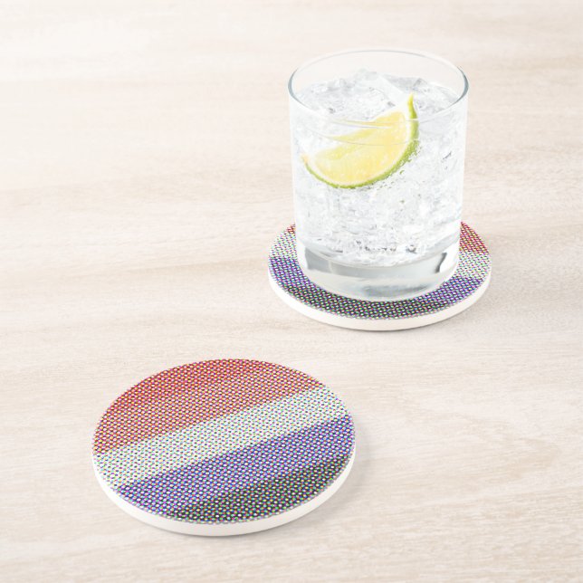 Groovy Trippy Abstract Cupioromantic Pride Flag Coaster (Side)