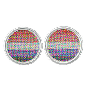 Groovy Trippy Abstract Cupioromantic Pride Flag Cufflinks