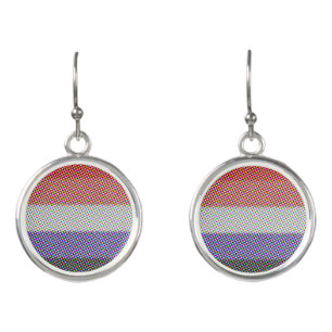 Groovy Trippy Abstract Cupioromantic Pride Flag Earrings