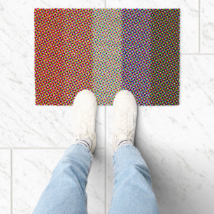 Groovy Trippy Abstract Cupioromantic Pride Flag Fiber Doormat