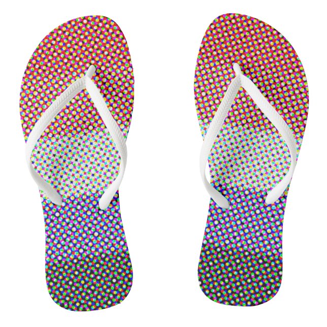 Groovy Trippy Abstract Cupioromantic Pride Flag Flip Flops (Footbed)
