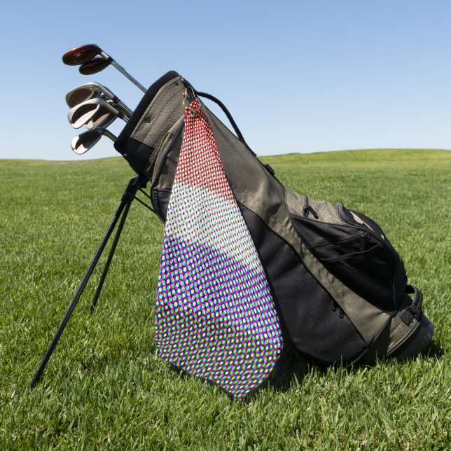 Groovy Trippy Abstract Cupioromantic Pride Flag Golf Towel (Green)