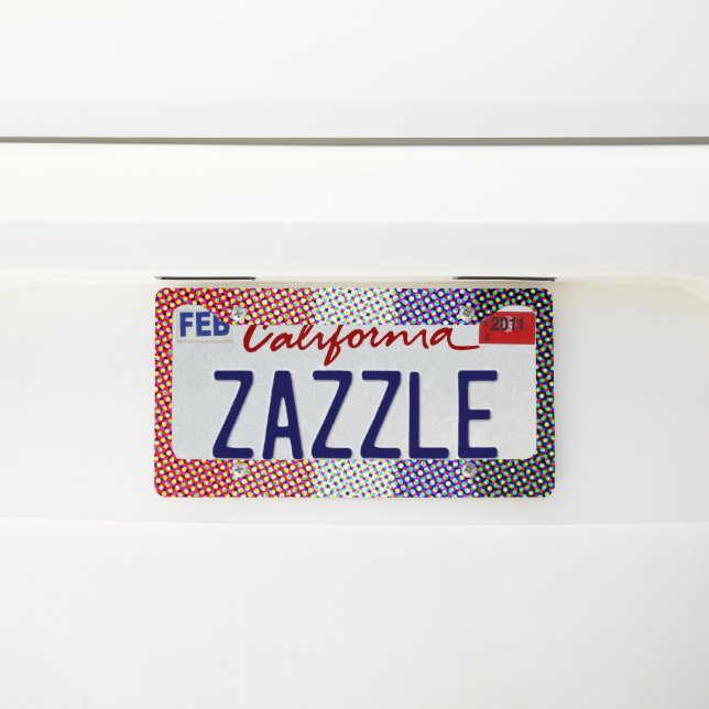 Groovy Trippy Abstract Cupioromantic Pride Flag License Plate Frame (On Car)