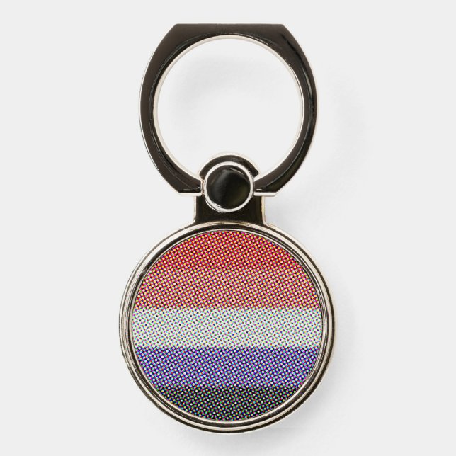 Groovy Trippy Abstract Cupioromantic Pride Flag Phone Ring Stand (Front)