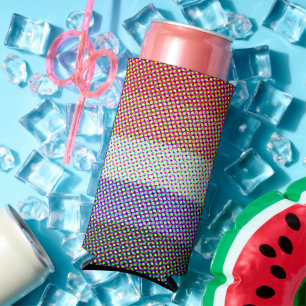Groovy Trippy Abstract Cupioromantic Pride Flag Seltzer Can Cooler