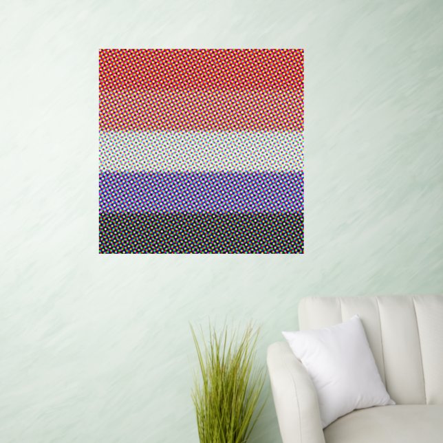 Groovy Trippy Abstract Cupioromantic Pride Flag Wall Decal (Living Room)