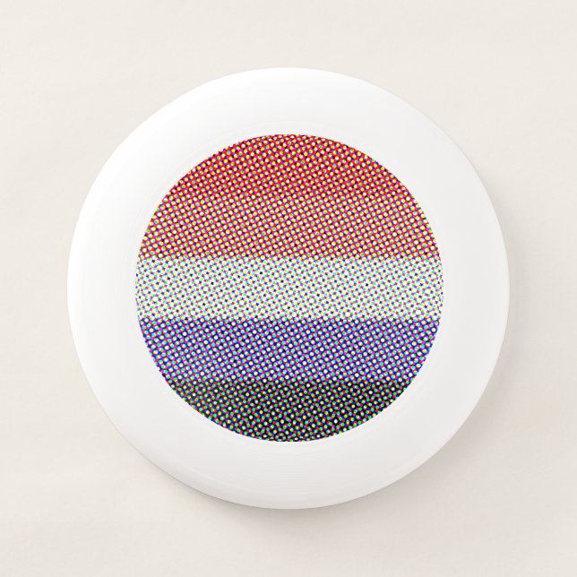 Groovy Trippy Abstract Cupioromantic Pride Flag Wham-O Frisbee (Front)