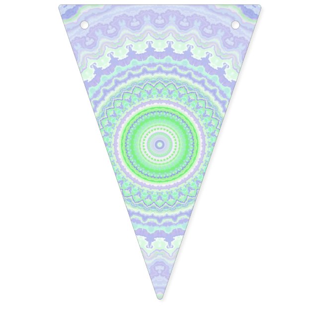 Groovy Trippy Boho Hippie Abstract Kaleidoscope  Bunting Flags (First Flag)