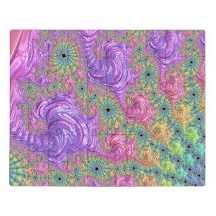 Groovy Trippy Boho Jewel Tone Rainbow Fractal Jigsaw Puzzle