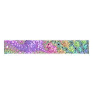 Groovy Trippy Boho Jewel Tone Rainbow Fractal Ruler