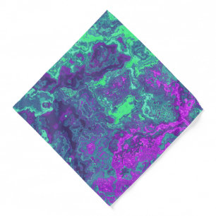 Groovy Trippy Colorful Swirly Abstract Marble Art Bandana