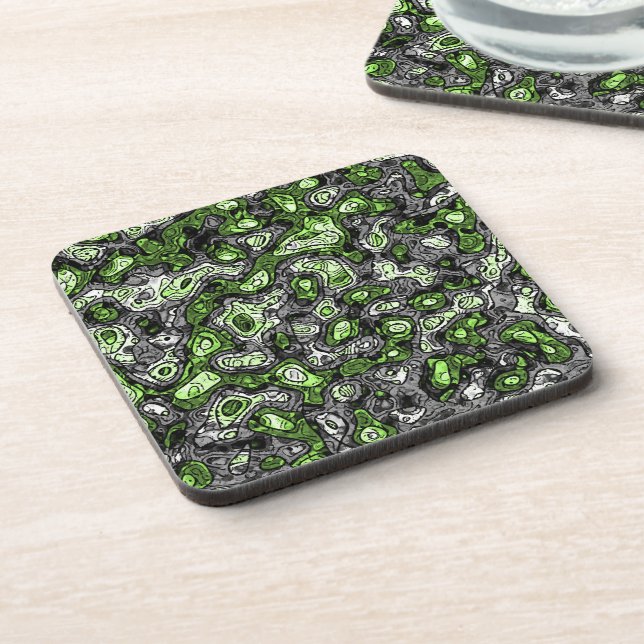 Groovy Trippy Grungy Funky Abstract Agender Pride Beverage Coaster (Left Side)