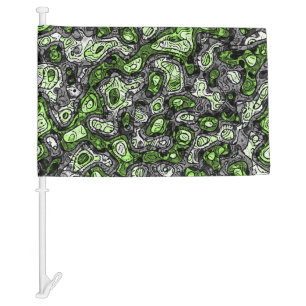 Groovy Trippy Grungy Funky Abstract Agender Pride Car Flag