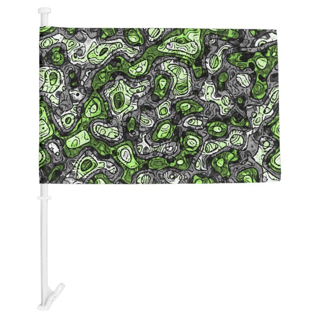 Groovy Trippy Grungy Funky Abstract Agender Pride Car Flag (Front)