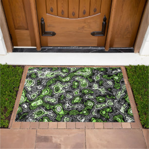 Groovy Trippy Grungy Funky Abstract Agender Pride Doormat