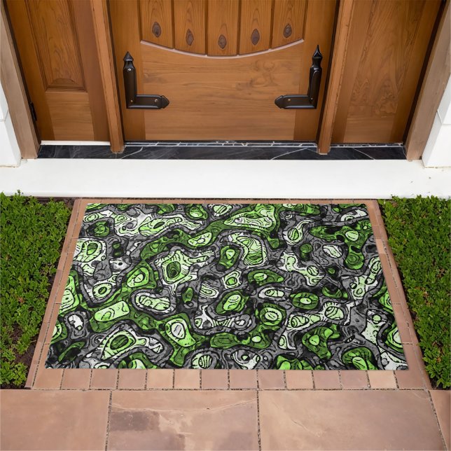 Groovy Trippy Grungy Funky Abstract Agender Pride Doormat (Outdoor)