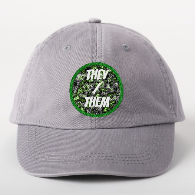Groovy Trippy Grungy Funky Abstract Agender Pride Patch (On Headwear)