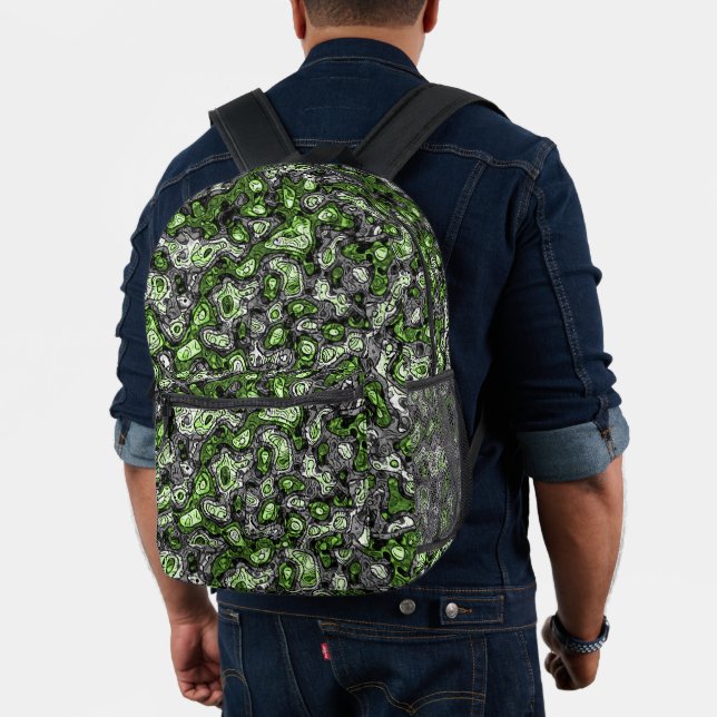 Groovy Trippy Grungy Funky Abstract Agender Pride Printed Backpack (Insitu (Model))