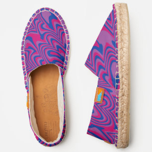 Groovy Trippy Retro Mod Abstract Bi Pride Flag Espadrilles