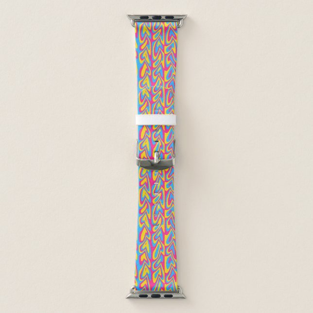 Groovy Trippy Squiggly Quirky Pansexual Pride  Apple Watch Band (Band)