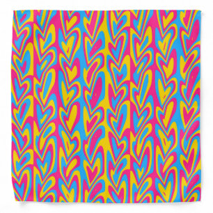 Groovy Trippy Squiggly Quirky Pansexual Pride Bandana