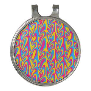Groovy Trippy Squiggly Quirky Pansexual Pride Golf Hat Clip