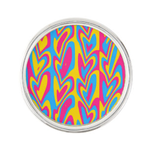 Groovy Trippy Squiggly Quirky Pansexual Pride  Lapel Pin