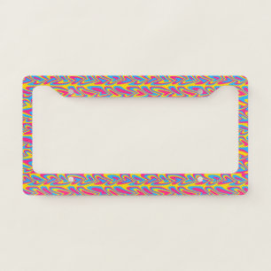 Groovy Trippy Squiggly Quirky Pansexual Pride License Plate Frame